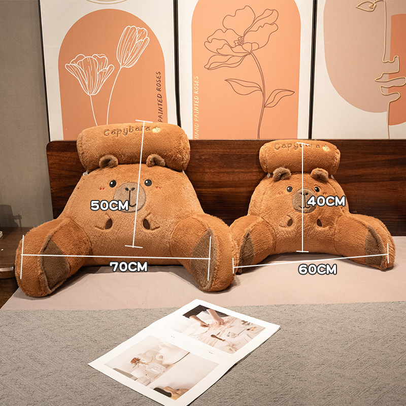 Capibala piel de conejo multifuncional cintura cojín de cama bolsa suave cojín de oficina cojín de cintura cojín de cama guinea pig