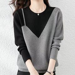 大きいサイズの婦人服秋冬セーターニットの新型はゆったりしていて、やせています。