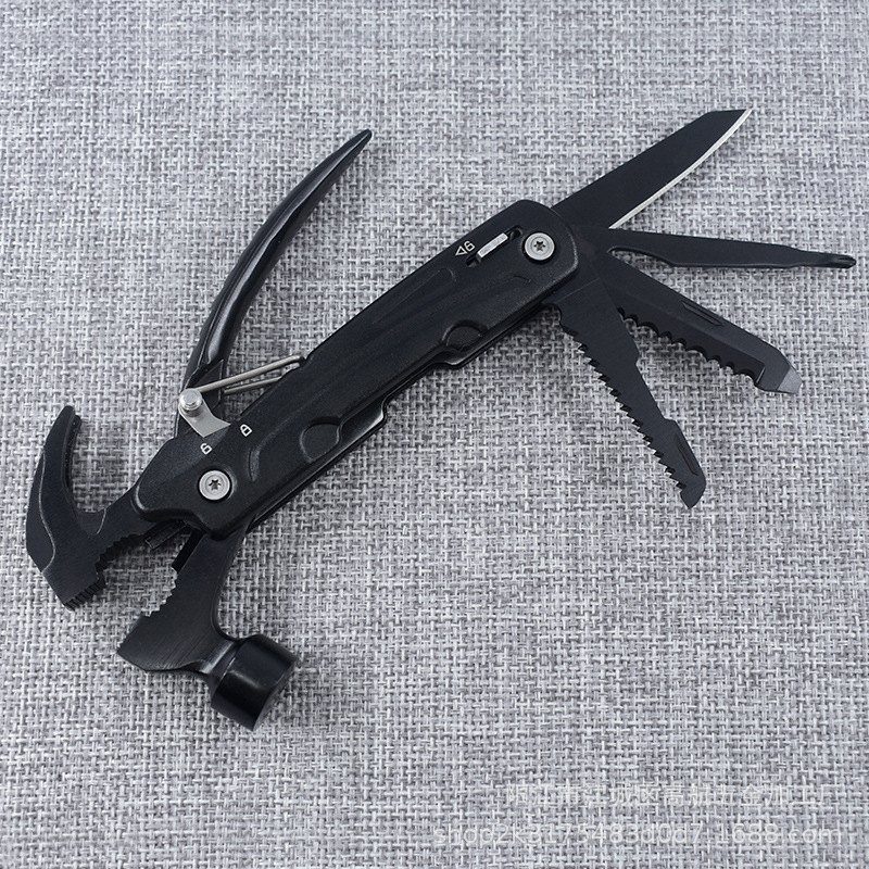 多功能发黑羊角锤钳户外汽车应急工具锤便携安全破窗锤露营地钉锤