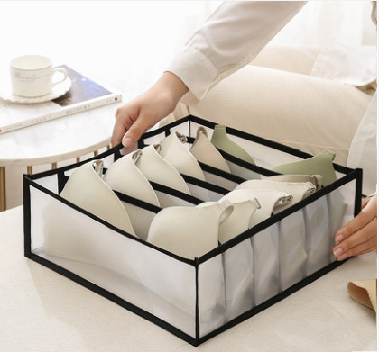 Caja de almacenamiento de ropa interior de malla doméstica caja de acabado de ropa interior armario compartimento de almacenamiento caja de sujetador conjunto de tres piezas tipo cajón