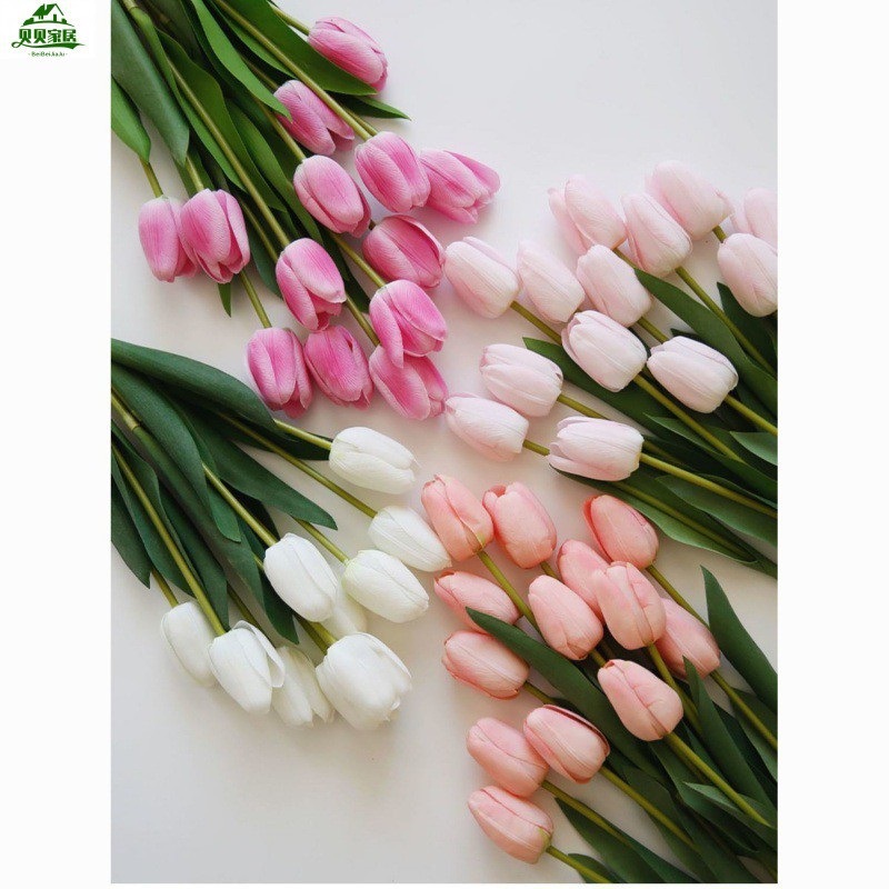 Tulip simulation Nordic high-end simulation flower fake flower ornaments home desktop bouquet dried flower ornaments