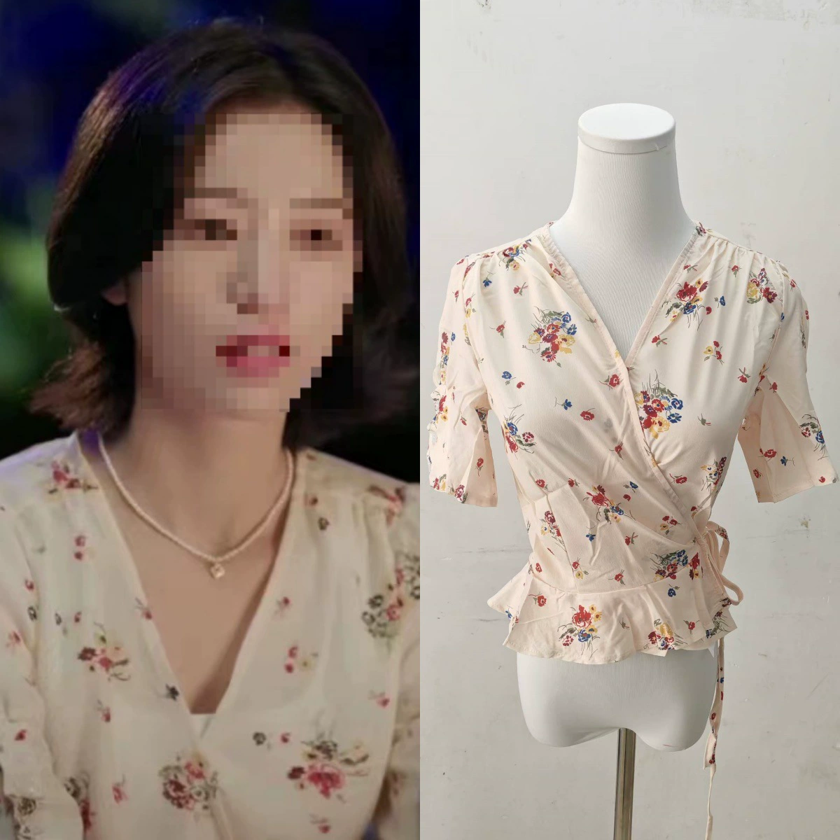 Женская летняя рубашка с коротким рукавом и цветочным принтом Love Only Чжоу Ютун Лян Юань, однотонная дизайнерская рубашка с V-образным вырезом