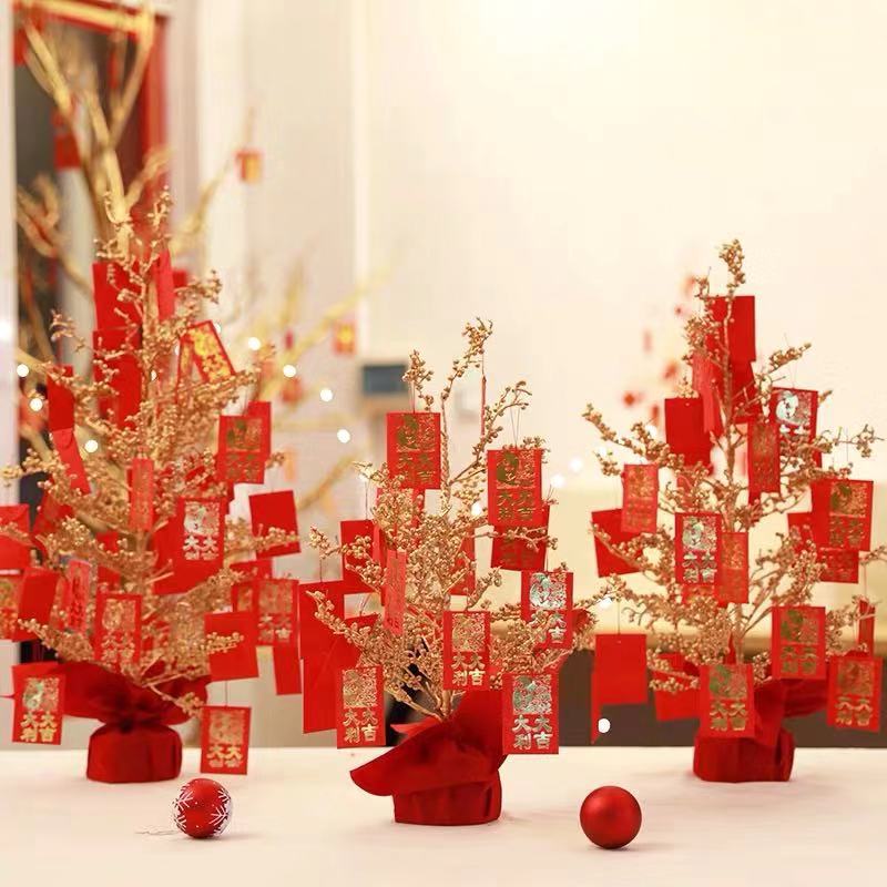 Year Creative Red Envelope Tree Window Hotel Front Desk Decoration Festive And Prosperous Decoration Supplies And Props