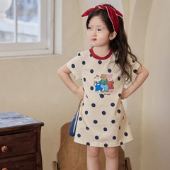 寶寶t裙女休閒運動夏季新款兒童寬鬆印花長款背心連衣裙0029A067