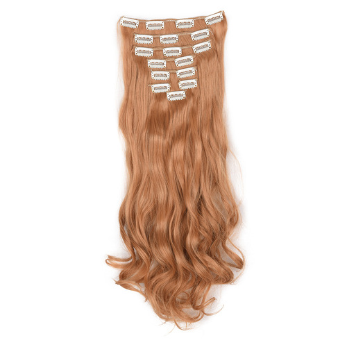 Wig women's chemical fiber hair extensions 17 clip hair 7-piece set long curly hair wig 8-piece set