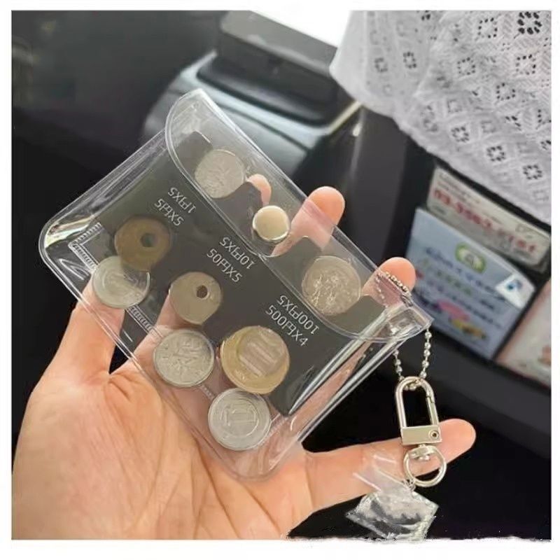 Travel Japan Coin Clip Portable Coin Sorting Transparent PVC Small Bag Card Holder for Coin Storage High Color Value Travel Japan Coin Clip Portable Coin Sorting Transparent PVC Small Bag Card Holder for Coin Storage High Color Value