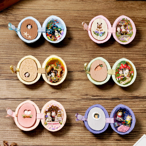Zhiquwu foreign trade walnut seeds handmade diy cabin girl educational model children's toys birthday gift
