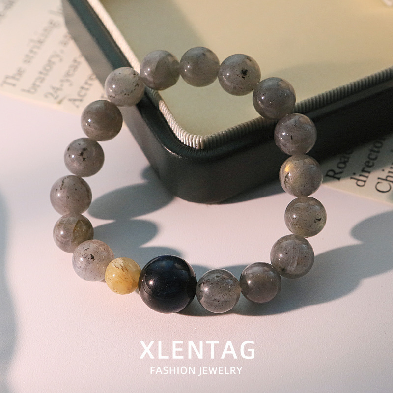 Ojos de tigre de oro azul, pulseras de piedra de luna, nuevos estilos chinos, pulseras de estilo universal para amigos y amigas, joyas de mano DIY