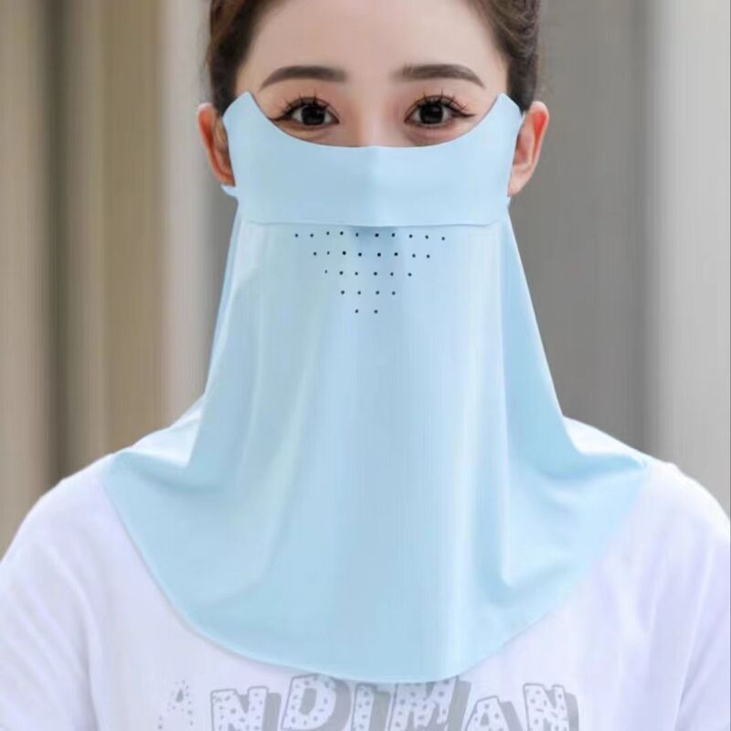 女性用アイスシルク日焼け止めマスク、夏用薄型ネックプロテクター、オールインワン抗UV通気性フルフェイスマスク、運転用サンシェード|undefined