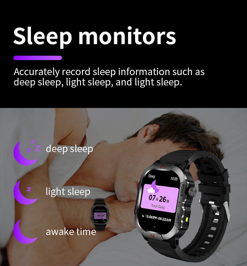Smartklocka med pulsmätare och bluetooth för utomhussport_voghion.com