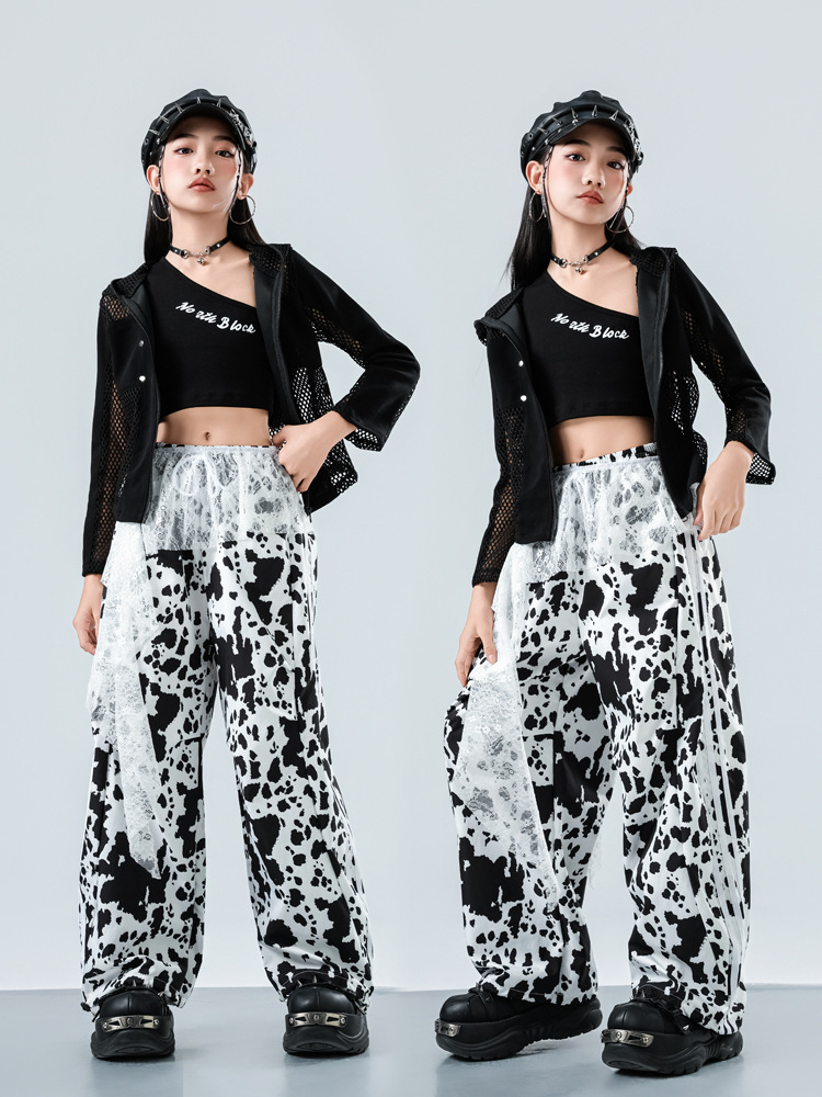 少儿爵士舞服装女童表演出服jazz儿童街舞走秀潮服拉丁舞蹈练功服