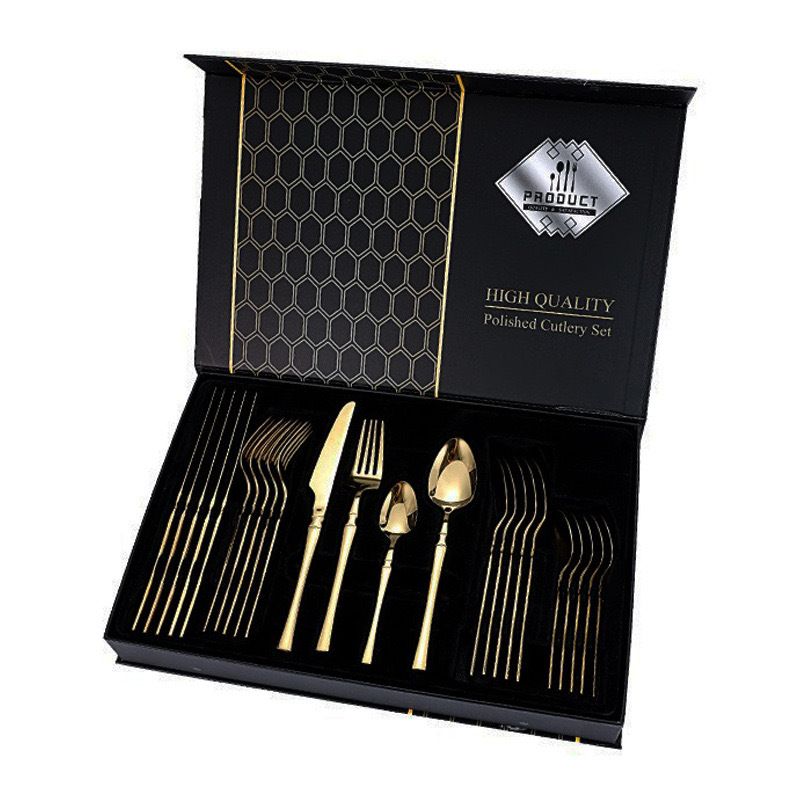 Trans-border Amazon Xiaoman cintura juego de vajilla de acero inoxidable hotel comida occidental cuchillo tenedor cuchara caja de regalo bistec cuchillo tenedor cuchara