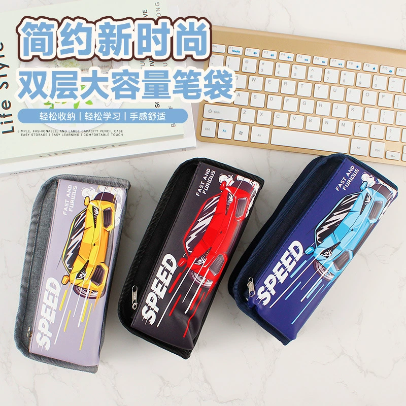 Высокое значение моды сумка-ручка для детей мультфильм спортивный автомобиль канцелярские принадлежности сумка для хранения карандашей