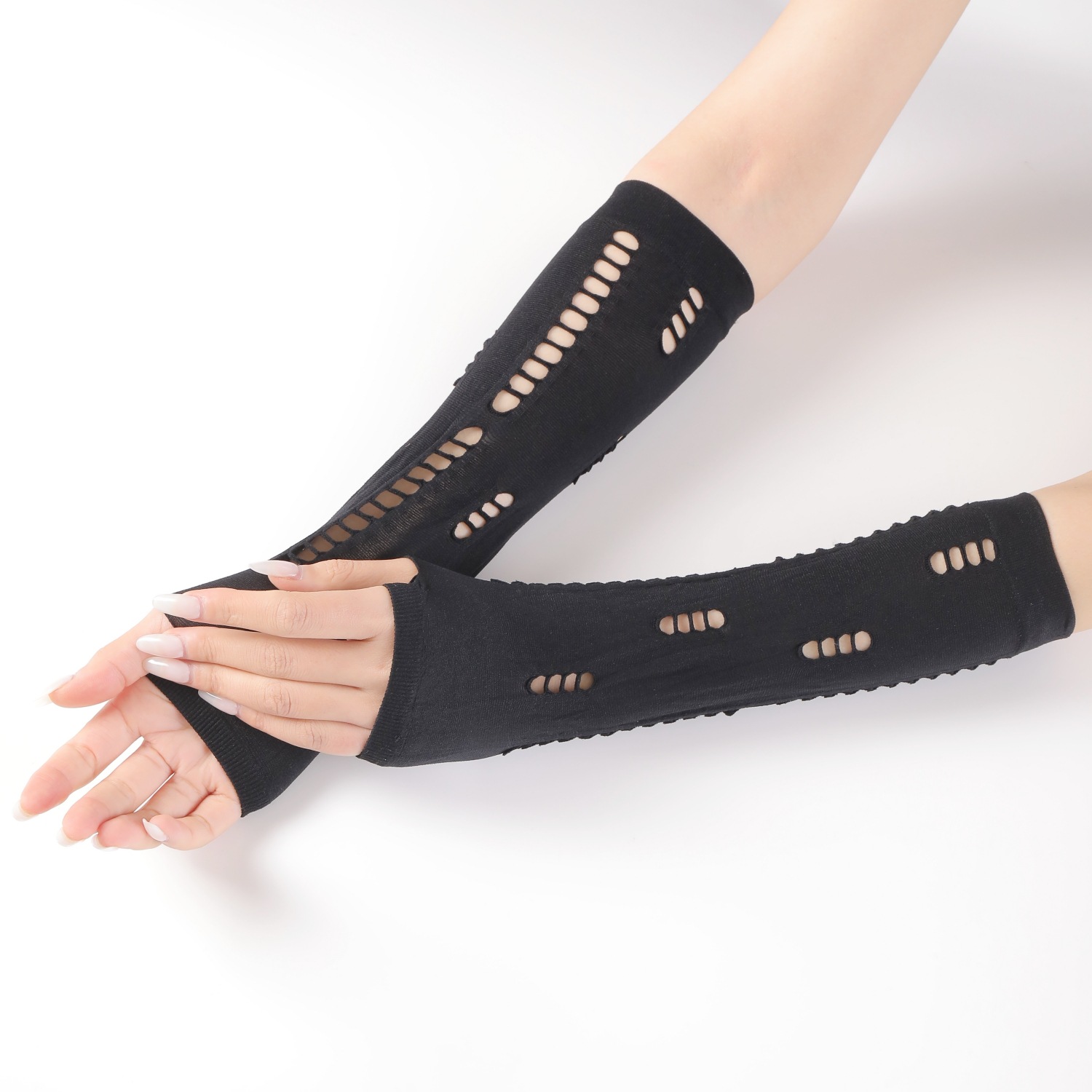 Men women's new summer sun protection perforated personalized fashion for nightclubs, dances, scars, and exposed finger_voghion.com