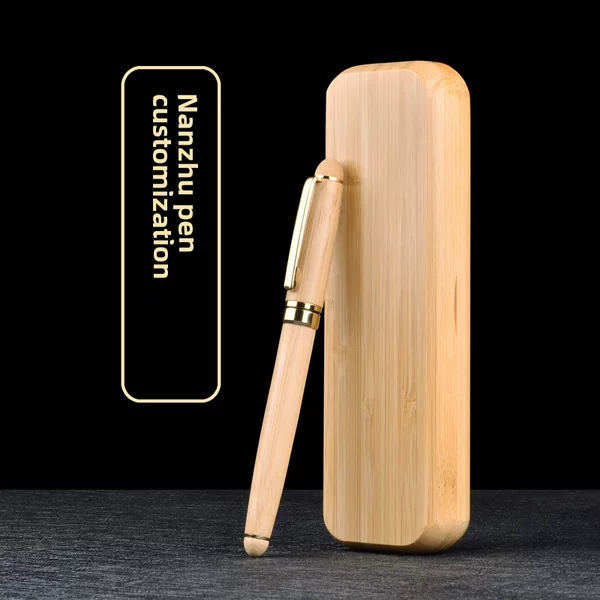 Wholesale spot bamboo pen signature pen handmade wooden creative gift bamboo pen set can be customized lettering