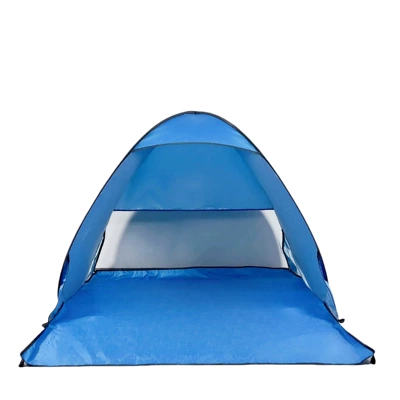 Cross-Border Beach Tent Blue Double Eight-Character Tent Fully Automatic Quick-Open Camping Beach Sunshade Folding Camping Tent (Avtomobil dam çadırları) - blue-2-people