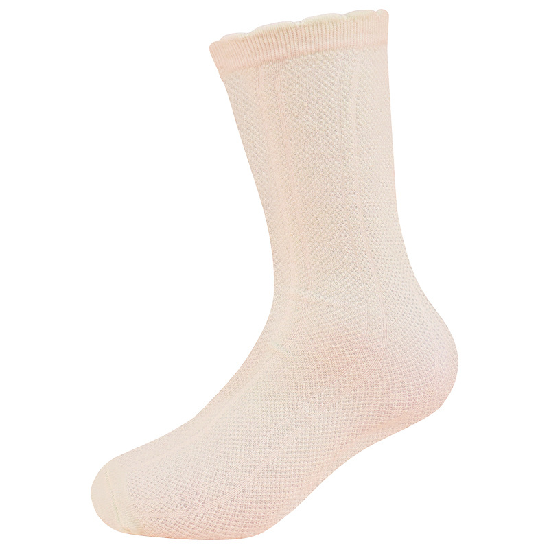 Medias de los niños de verano de malla delgada de estudiante blanco de la Universidad Calcetines de media pantorrilla de las niñas