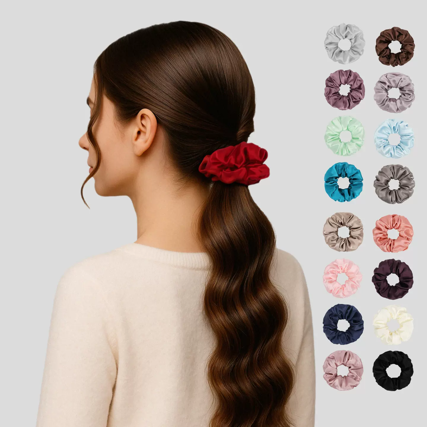 真丝发圈大号大肠圈5cm头绳法式复古女桑蚕丝丝绸缎高级感发饰