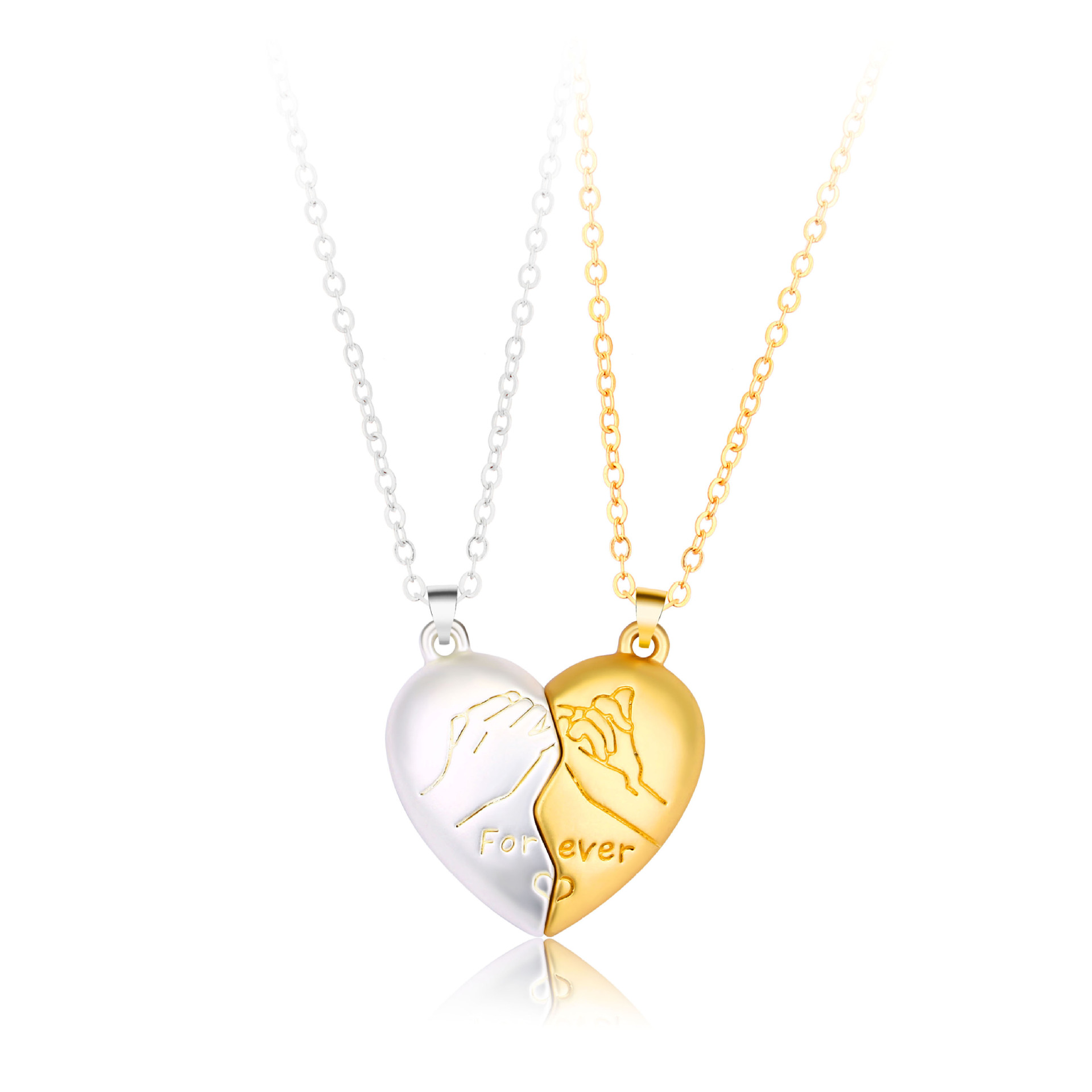 Holiday, Street Occasion Simple Style Streetwear Heart Shape Alloy Plating Valentine's Day Couple Pendant Necklace