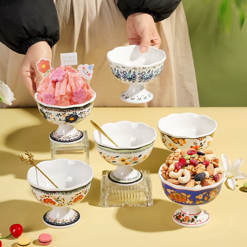 Hotpot dessert bowl ice cream popsicle smooth ice tall bowl melamine creative tableware