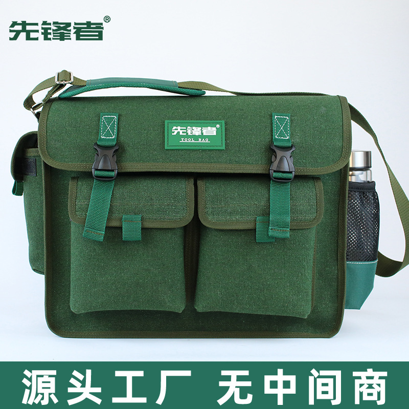 Tool Kit Canvas Large Multi-function Appliance Repair Electrics Bag Shoulder Thickened Oxford Cloth Work Bag