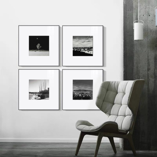 Modern Minimalist Living Room Decor Black and White Landscape Photography Niche Art Wall Hangings for Bedroom and Study Retro Luxury Painting