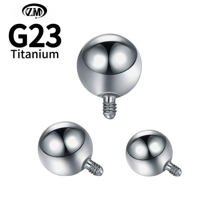 F136钛合金外牙圆球G23钛外螺纹常规款配珠适配内牙杆基本款配件