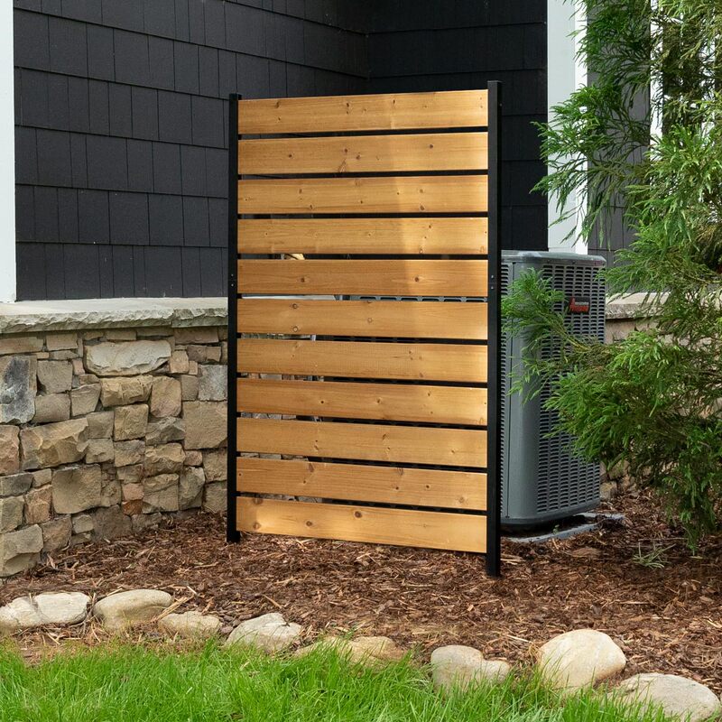 Wooden Railings, Guardrails, Partitions, Decorative Courtyard Air Conditioning Fences, Outdoor Privacy Screens, Metal Frames, Factory Customization