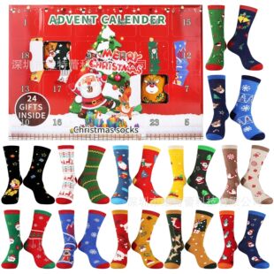 Independent Station Santa Stockings Amazon New Love Road Cartoon 24 Pieces Gift Countdown Calendar Blind