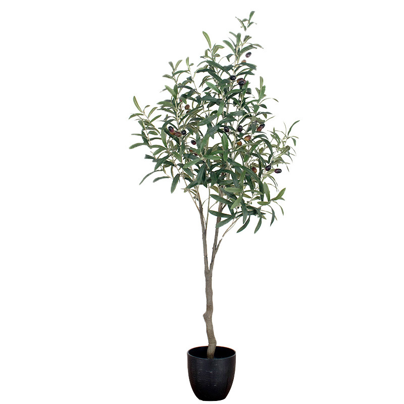 Fábrica de árboles artificiales Venta caliente decoración de plátano artificial planta verde artificial en maceta comercial decoración suave árbol artificial