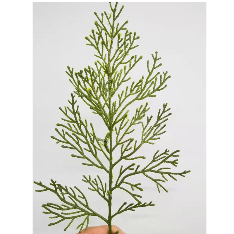 仿真蕨类植物 33厘米带铁线松针枝 圣诞树工艺装饰松树枝配件批发