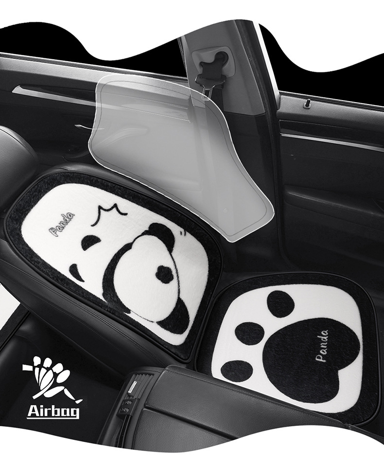 S022 Stuffed Car Cushion Winter Warm Thickened Goddess Cute Cartoon Car Interior Chinese Style Panda