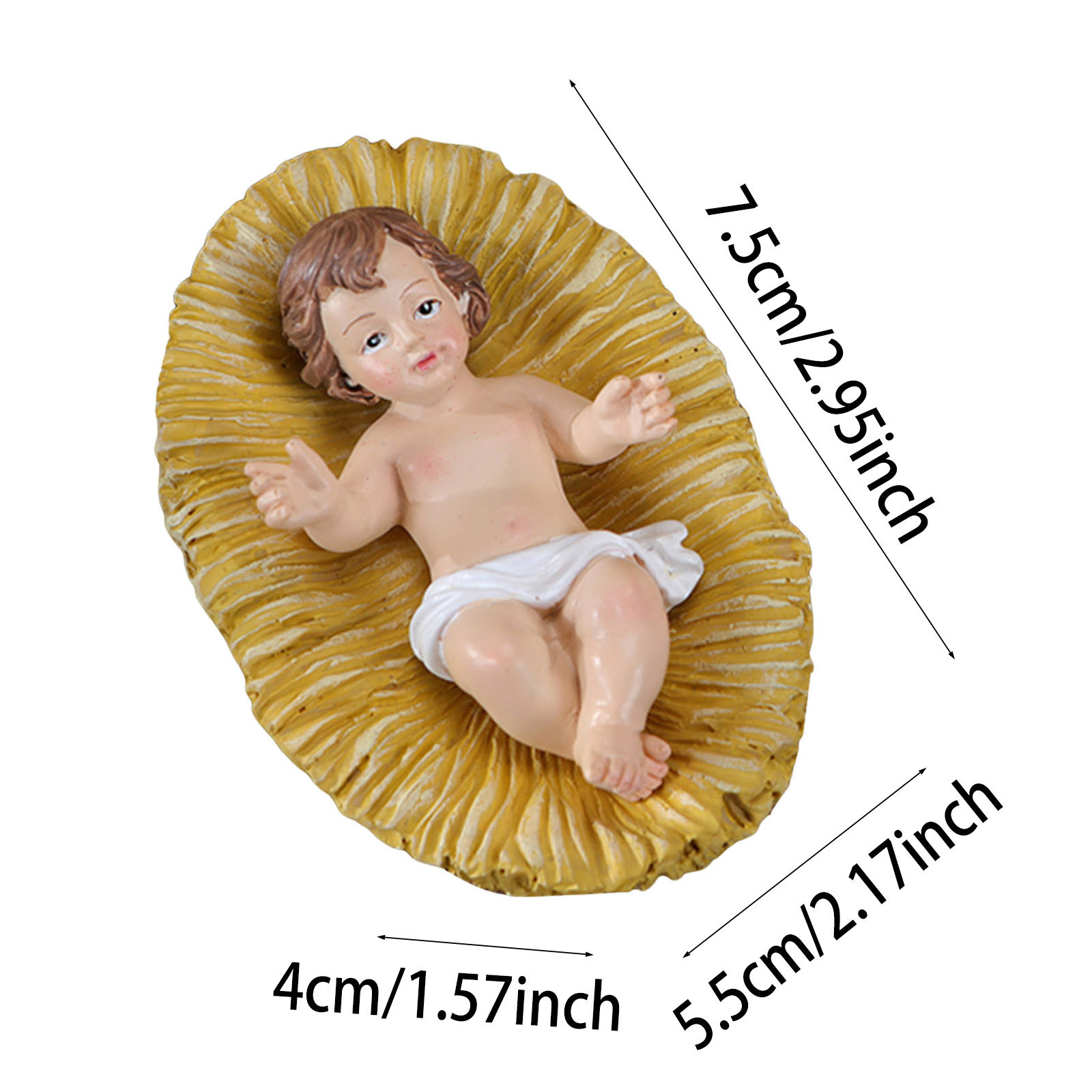 跨境圣诞马槽草床圣婴耶稣诞生节庆桌面装饰品树脂工艺品雕塑摆件