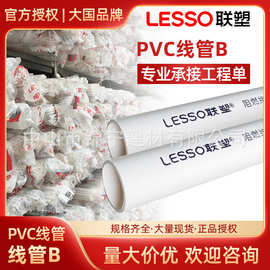 联塑pvc线管阻燃电线管b管305型4分20mm塑料穿线管家用电线管批发