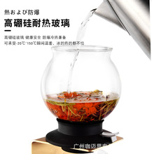 日式泡茶壺水塔壺 冷熱兩用耐熱玻璃壺 手沖壺套裝辦公室泡茶神器