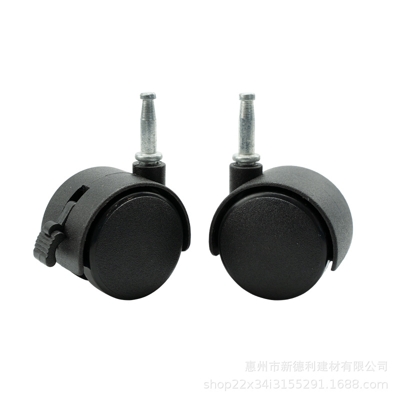 Fábrica directa muebles Caster socket varilla universal rueda de equipaje rack polea PP plástico nylon rueda
