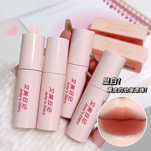 Amy's Diary Fog Face Pink Micro Lip Glaze Mousse Not Easy to Take off Makeup Lightweight Velvet White Matte Lip Mud Lipstick Cross Border