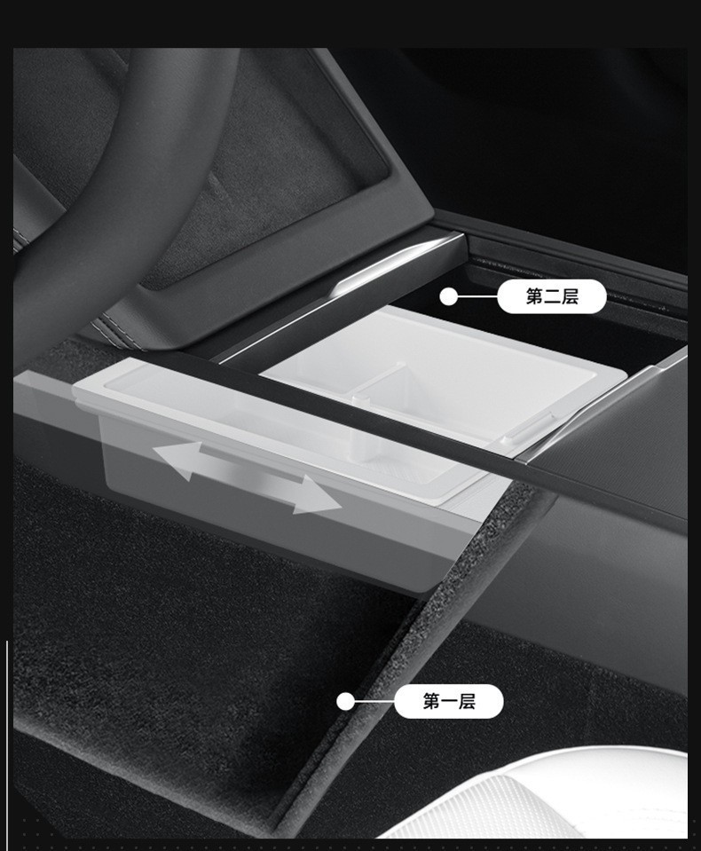 Suitable for Tesla's New Version Modely3Yl Central Control Armrest Box Storage Box Tesla Set 3W Storage Box