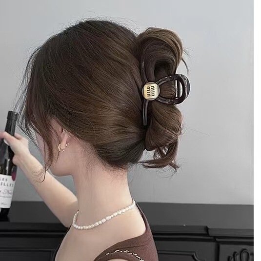 女性用高品質ゴールドラベルレターグリッパー2025新しいハイエンド大型ヘアクリップ後頭部シャーククリップ|undefined