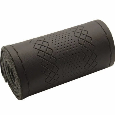 Steering wheel cover Cover, Imitation Microfiber Leather, Universal for - diamond-black-black-line-38cm