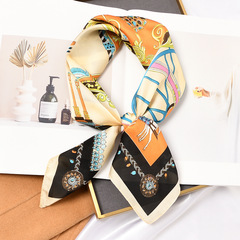 70cm小方巾絲巾女春秋冬季搭配襯衫職業裝飾護頸圍脖子薄款圍巾潮