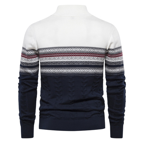 Fall/Winter Trendy European-Size Men's Sweater with Stand Collar, Half-Zip Design, High-Quality, and Versatile Men's Wear