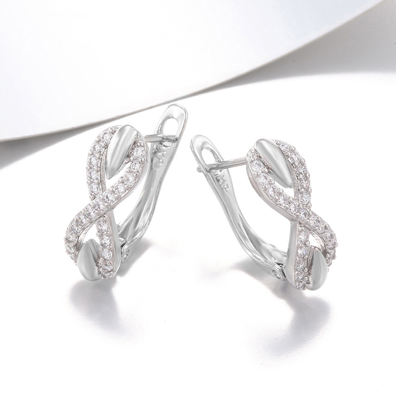 Arracadas con Símbolo de Infinito de Aleación de Cobre, Galvanizado, para Mujer image 5