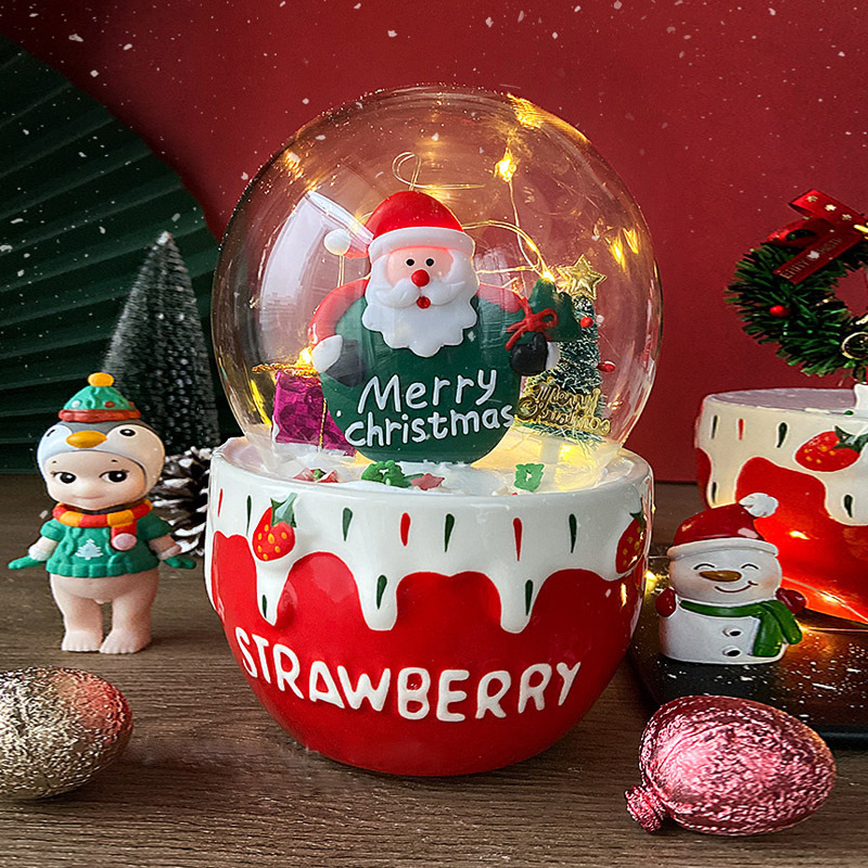 Creative Strawberry Bowl Cake Decoration Glass Cover Glass Ball Spherical Decorative Glass Cover Crystal Ball Cover Lampshade