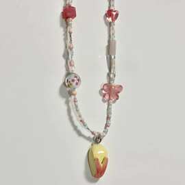 永夜星河凌妙妙兔子苹果彩色串珠项链可爱甜美时尚百搭设计感颈链