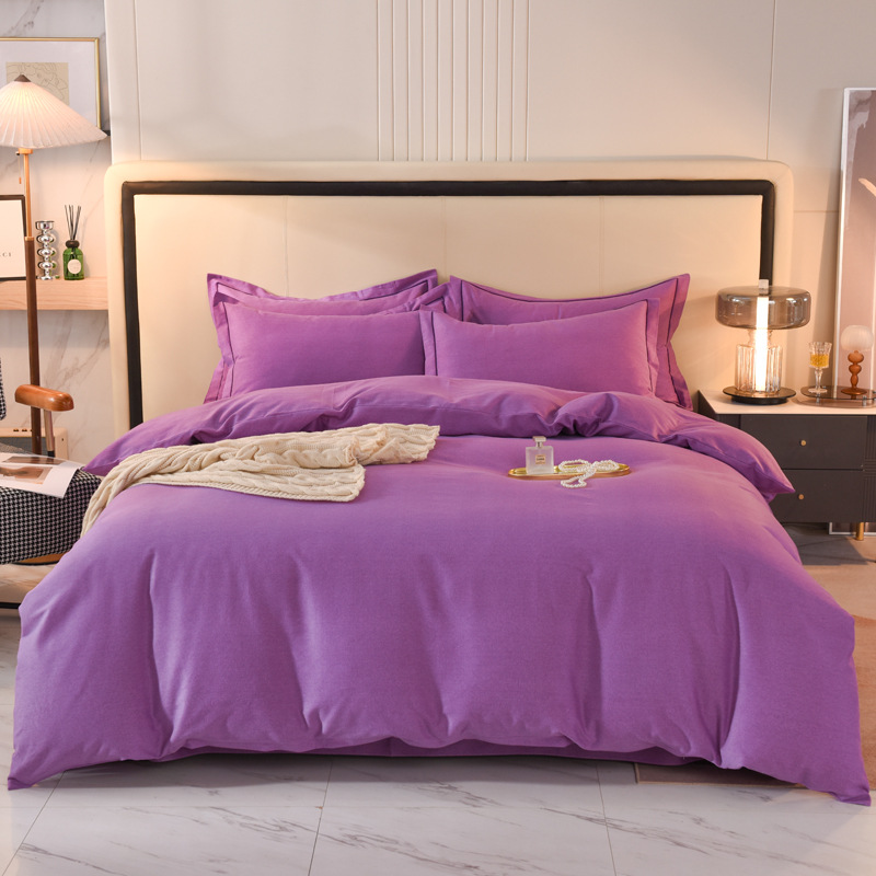 純綿厚手で毛を磨いた純色の豪華なシーツは4点セットの秋冬布団カバーの寝具は3点セットです。