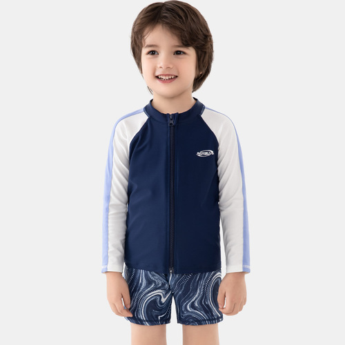 Momasong children's swimsuit boy's split long-sleeved seaside sun protection swimsuit boy's middle and large baby swimsuit