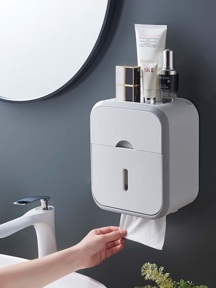 Grey Multifunctional Toilet Paper Holder