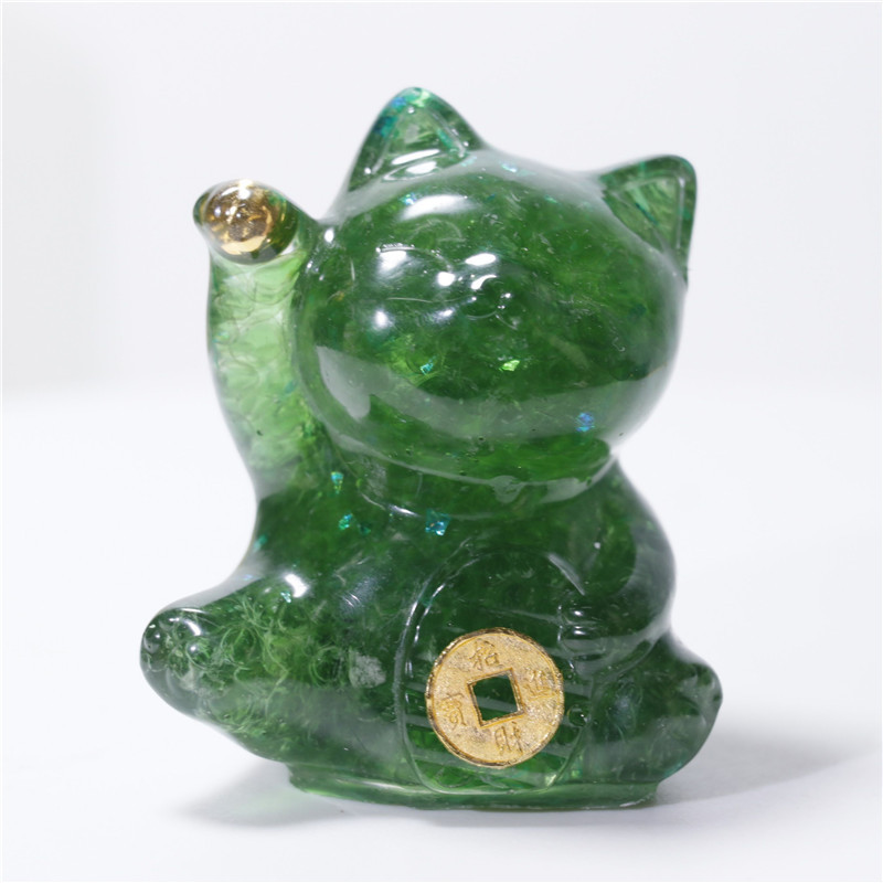 水晶の猫のデスクトップの置物の家の装飾のゴムの猫の工芸品の小さくて美しい猫の置物の卸売り