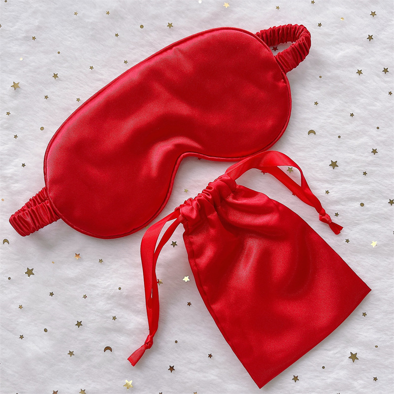 En stock máscara de ojo de seda artificial lazo bolsa nudo regalo de boda traje de seda sueño sombreado máscara de ojo